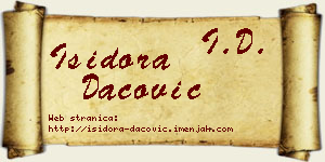 Isidora Dacović vizit kartica